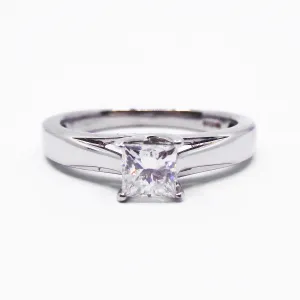 0.50ct Princess Cut Diamond Solitaire Engagement Ring | Pre-Loved | Platinum