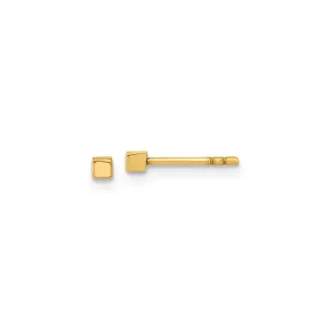 14K Polished Cube Post Earrings