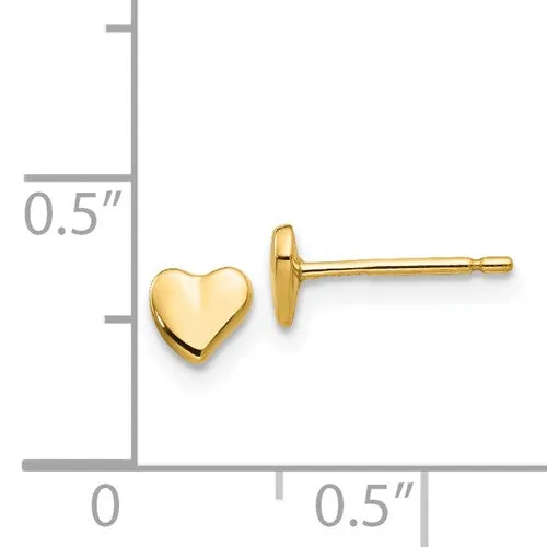 14K Polished Heart Post Stud Earrings