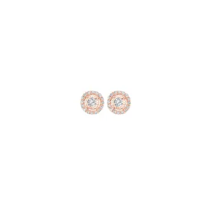 14KT Pink Gold & Diamond Tru Reflection Fashion Earrings  - 1/6 ctw