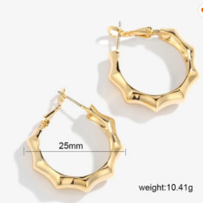 18k Gold-Filled Trendy Hoop Earrings