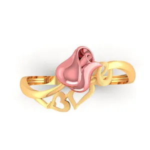 22k Yellow And Love Word Designed Gold Ring