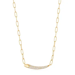 Ania Haie Tough Love Pave Bar Chain Necklace