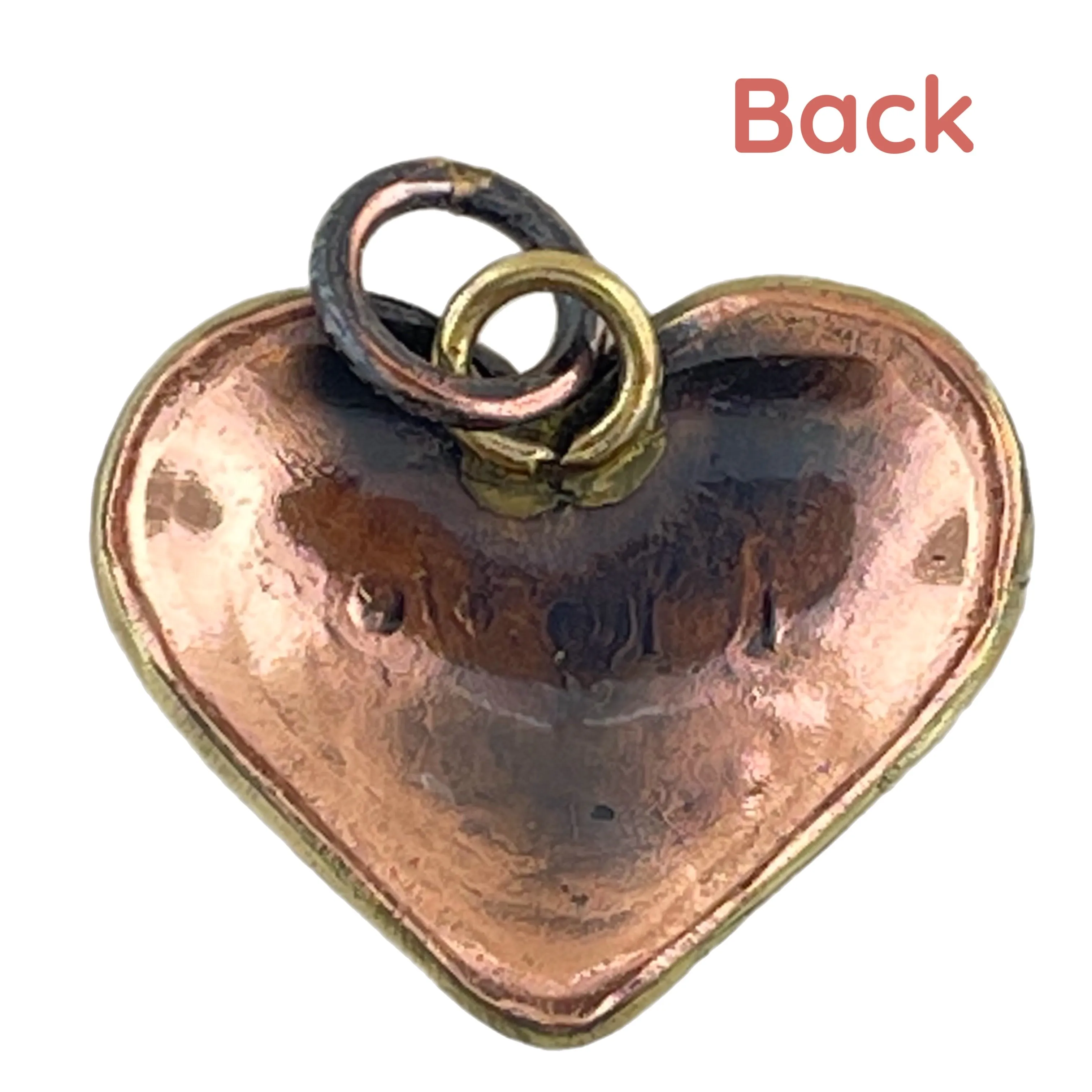 Antiqued Copper Pendant Hand Stamped  with "i Love"