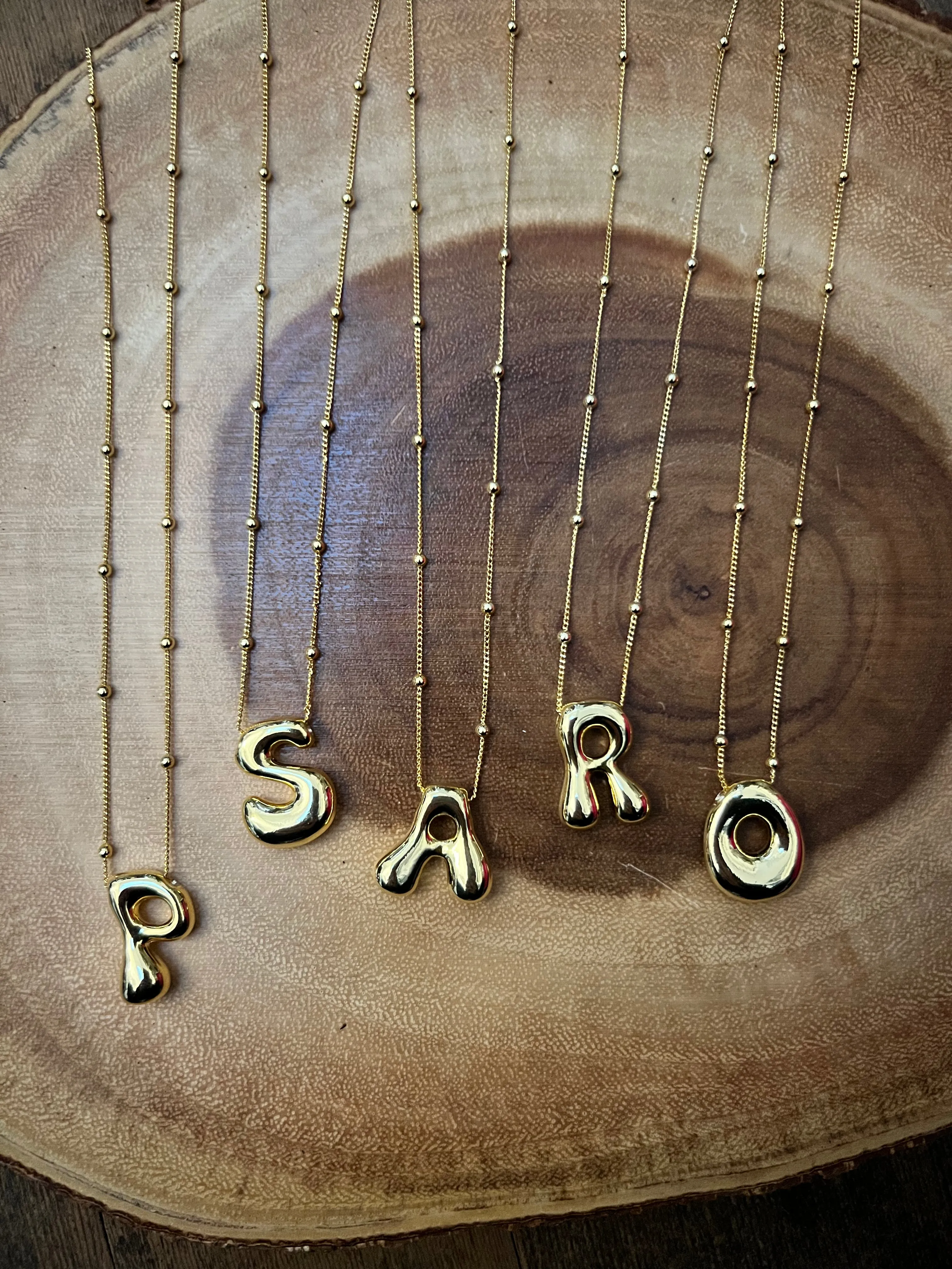 Artistic Bubble Letter Necklace