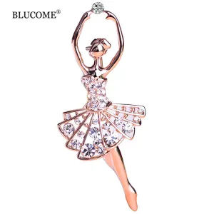 Ballet Dancer Ballerinas Brooches Women Girls Cachecol Hijab Pin Up Clips Scarf Hats Shoulder Corsages Bouquet Joias Ouro Bijoux