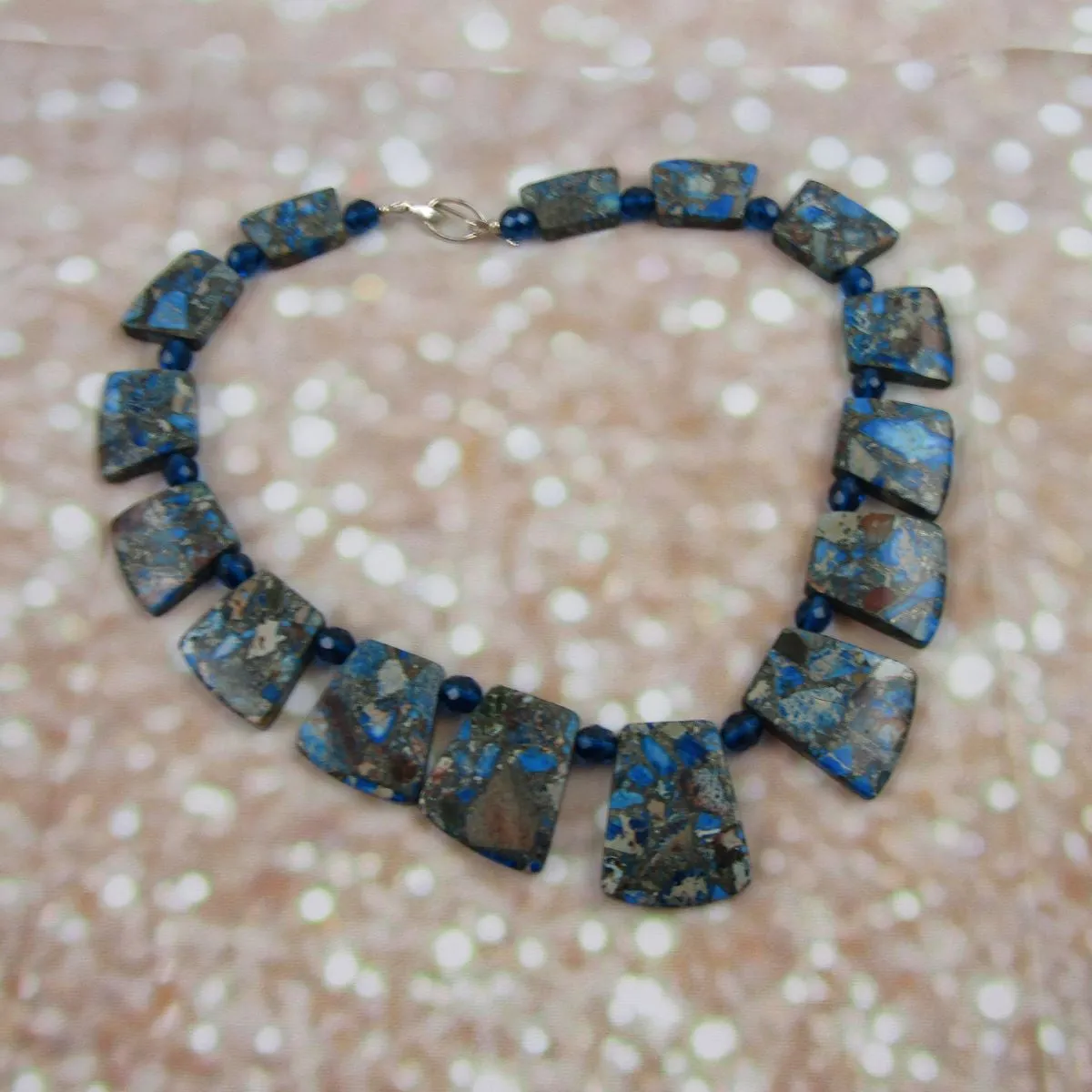 Blue Impression Jasper Statement Collar Necklace