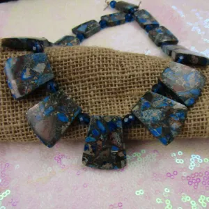 Blue Impression Jasper Statement Collar Necklace