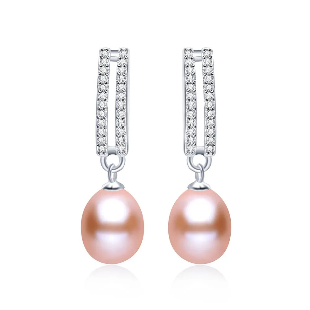 Brand Elegant AAAA Top quality freshwater pearl jewelry Fashion dangle drop earrings for women Mother's Day gift