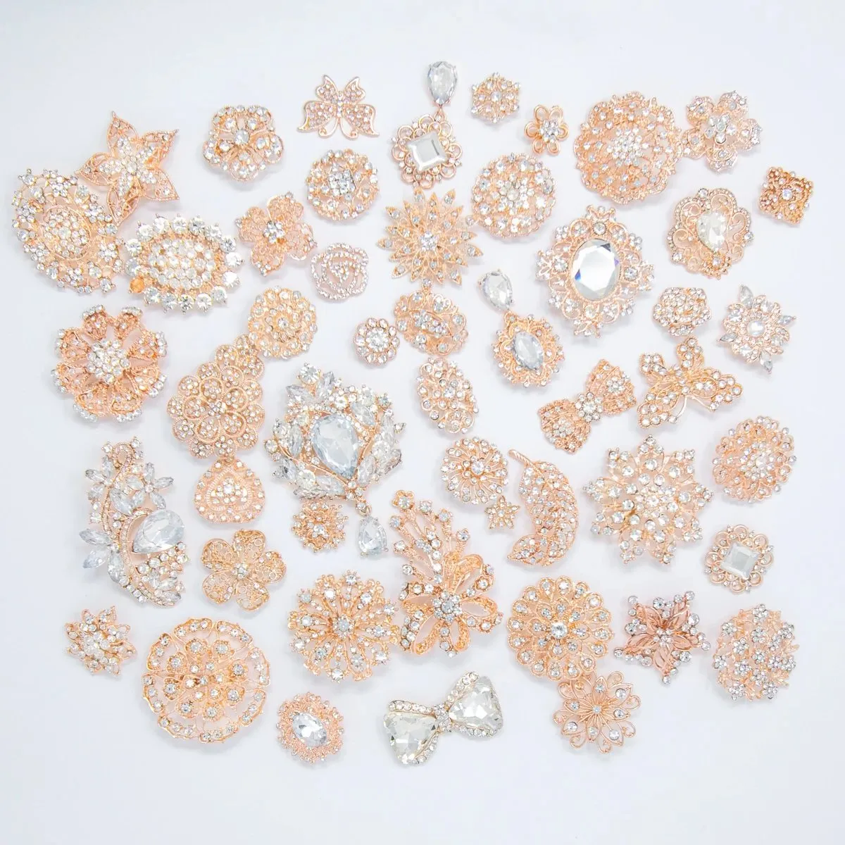 Bulk Rose Gold Rhinestone Embellishments