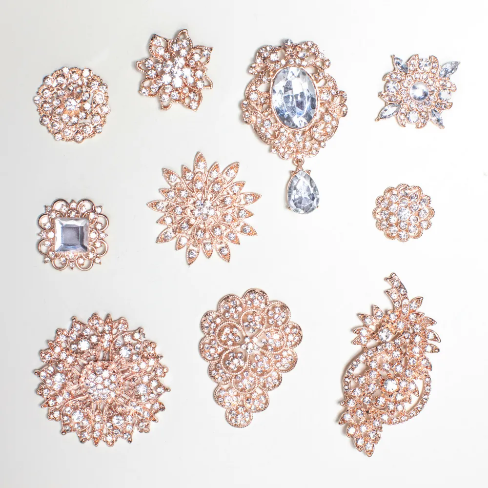 Bulk Rose Gold Rhinestone Embellishments