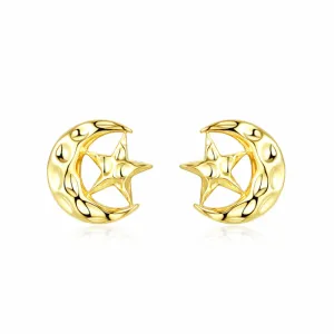 Bump Star Moon Silver Studs Earrings for Women