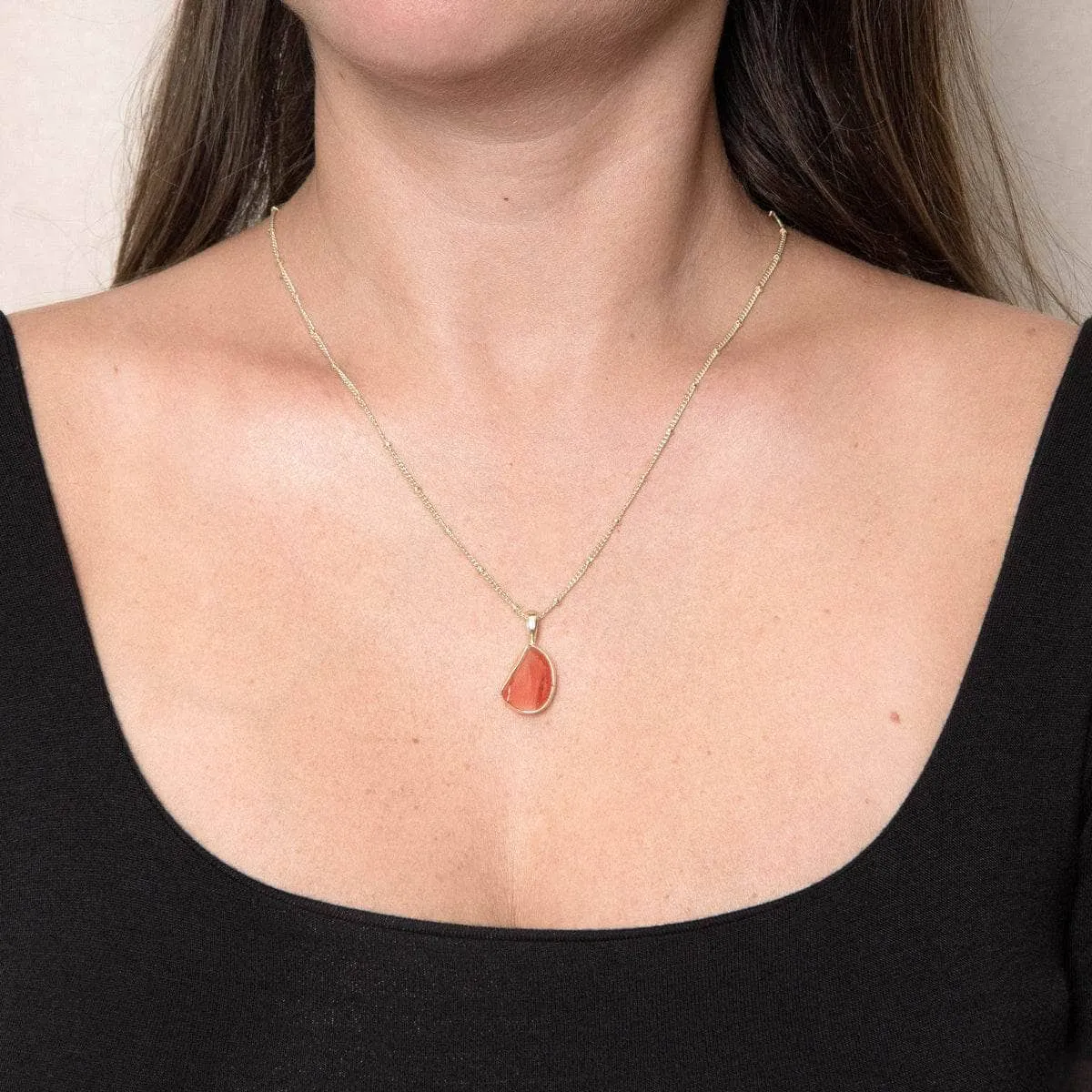 Carnelian Raw Crystal Necklace by Tiny Rituals