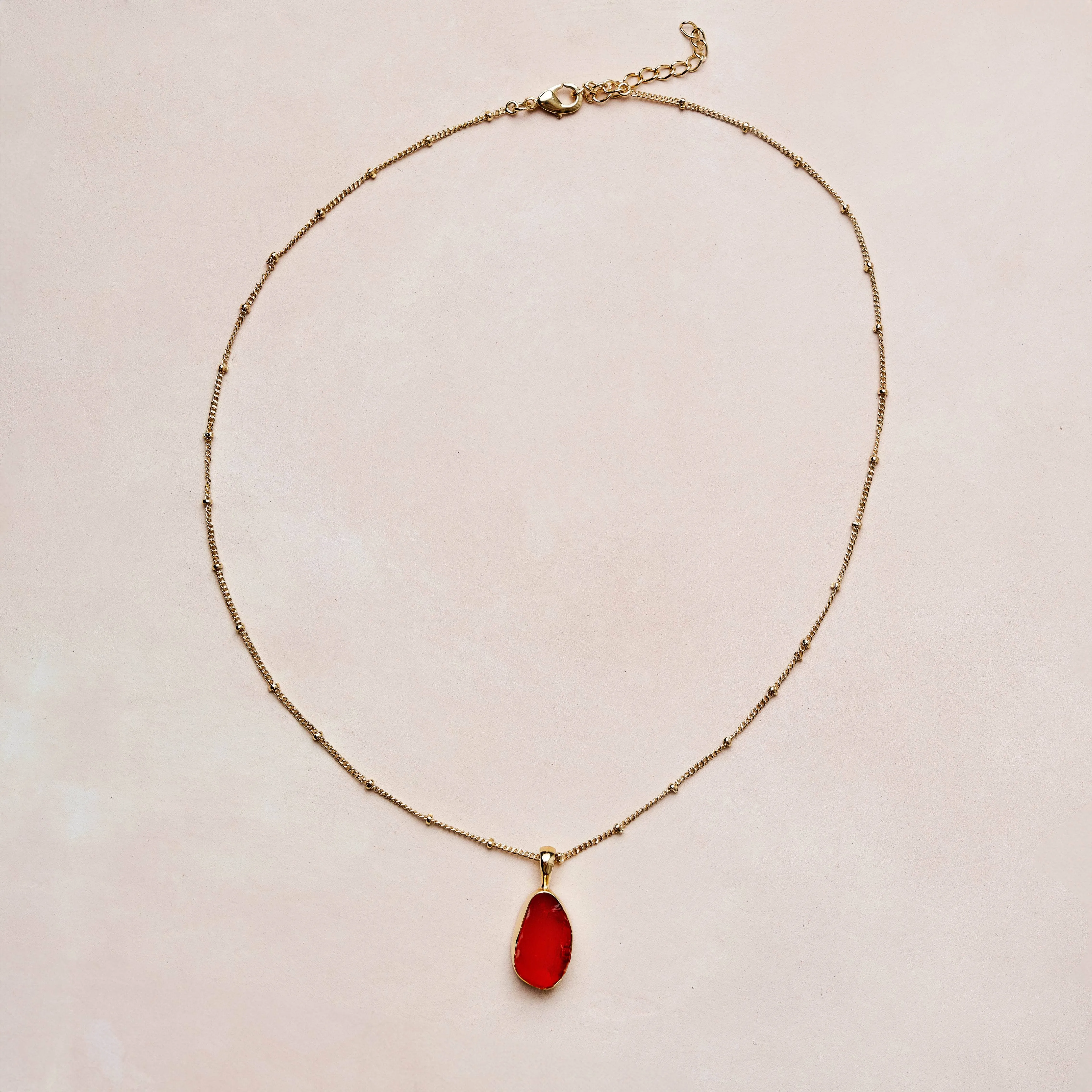 Carnelian Raw Crystal Necklace by Tiny Rituals