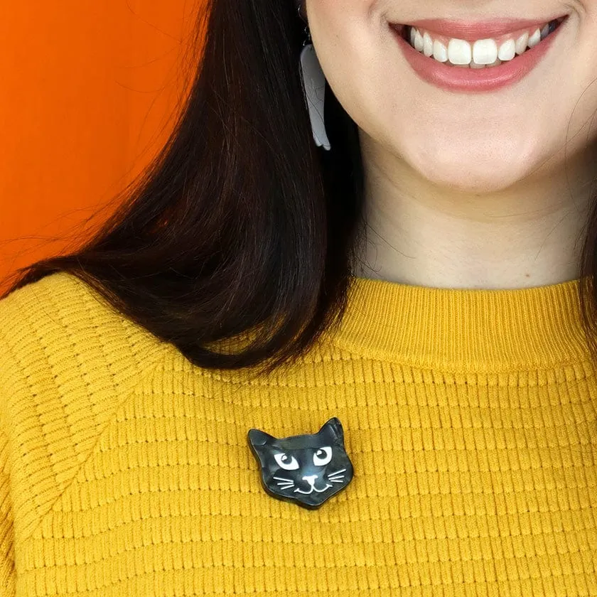 Cat Head Mini Brooch