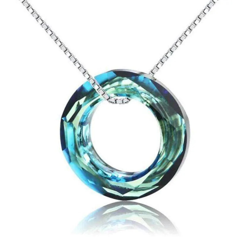 Circle of Love, crystal Pendant Necklace