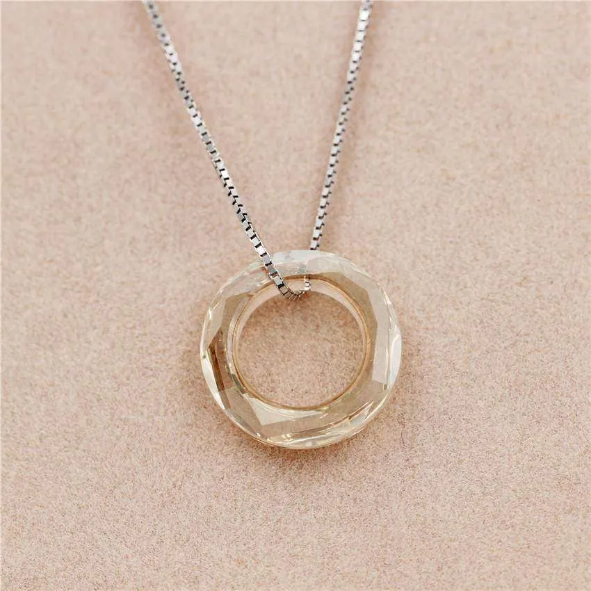 Circle of Love, crystal Pendant Necklace