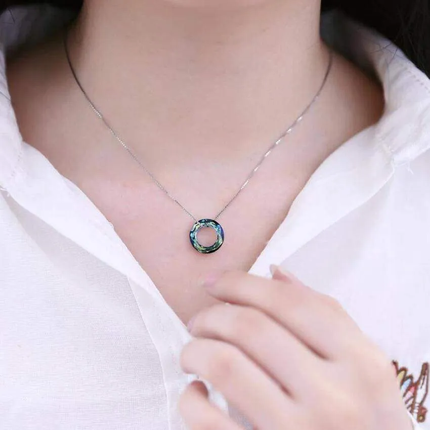 Circle of Love, crystal Pendant Necklace