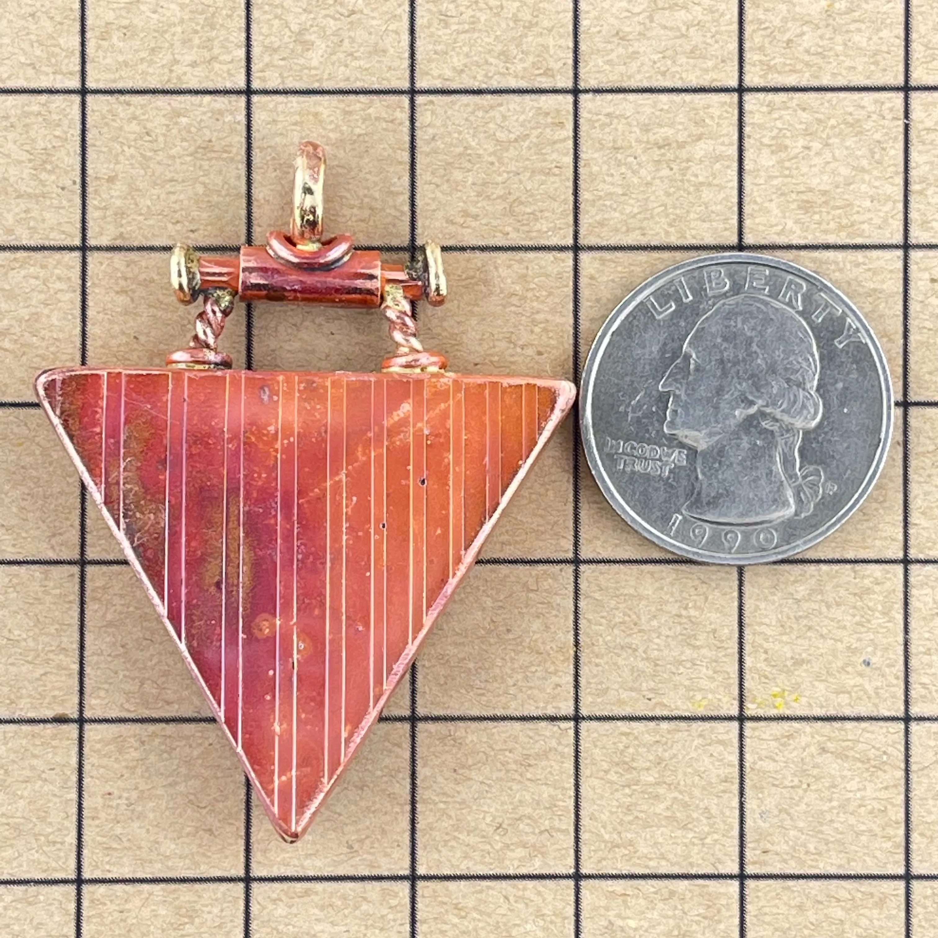 Copper Triangle Swinging Pendant for Jewelry