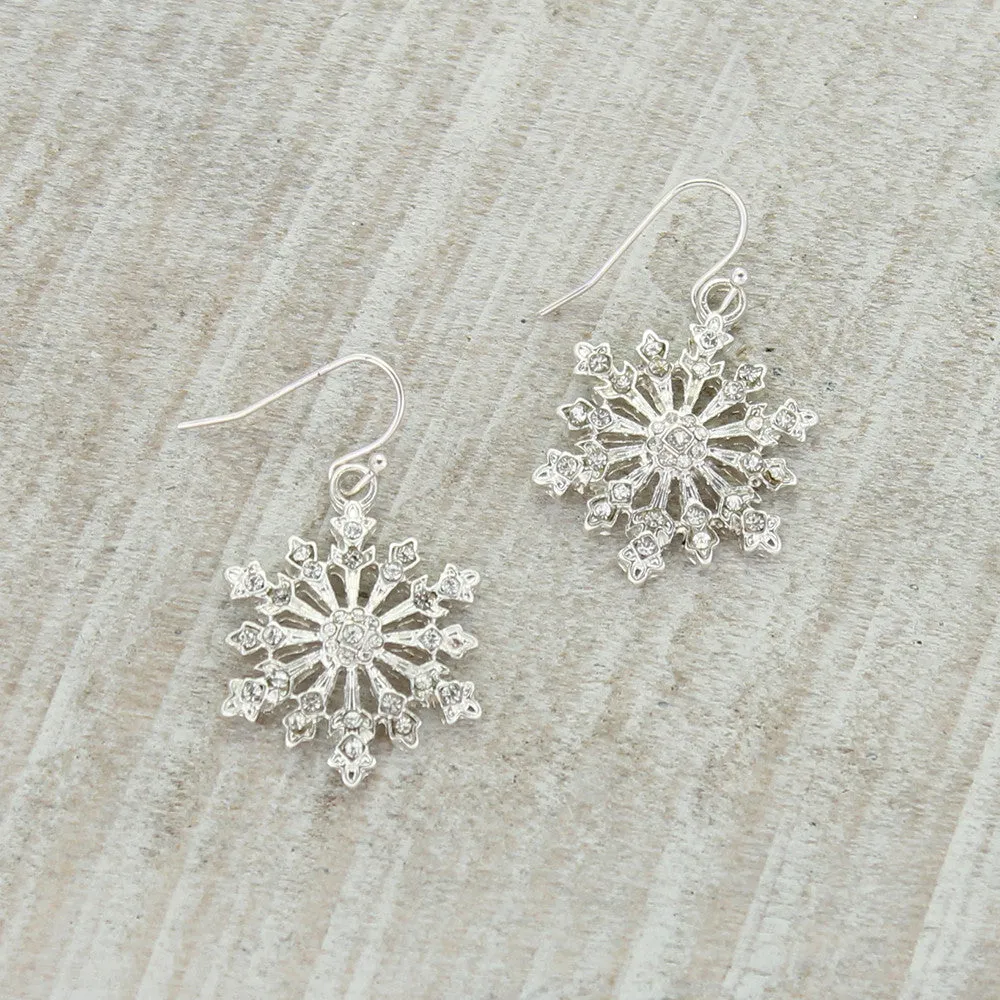 Crystal Snowflake Christmas Earrings