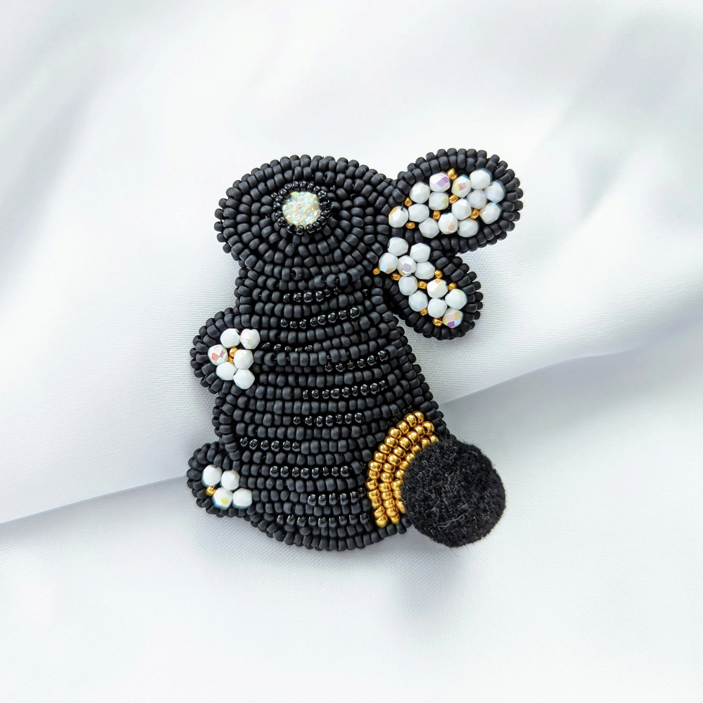 Cynthia Poh - Jet Black Rabbit Brooch (cpoh019)