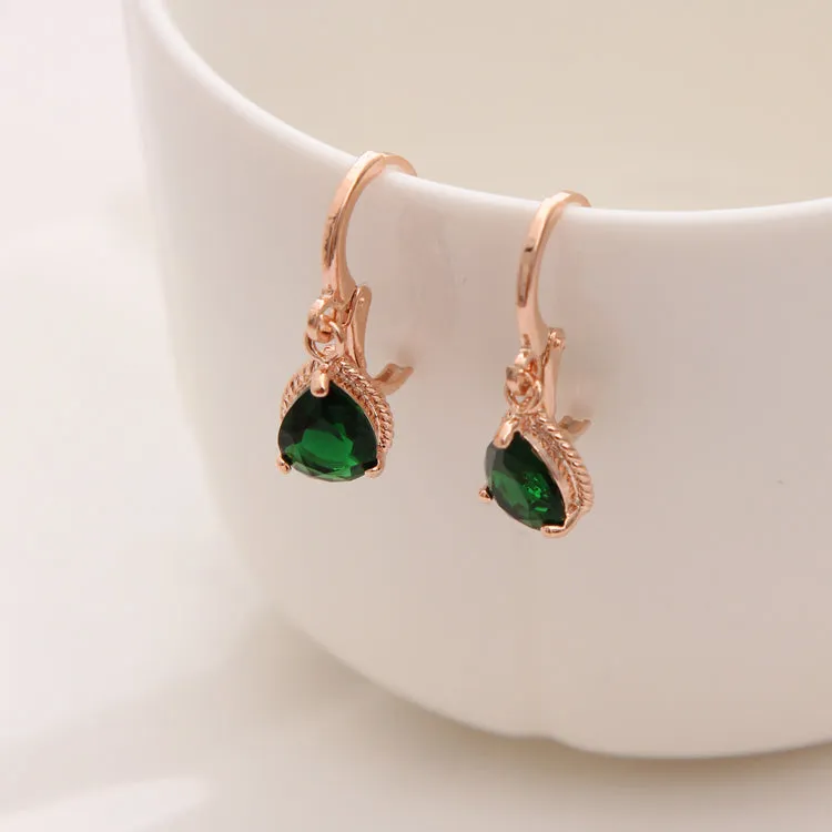 CZ Stone Pierced Dangle Earrings Women