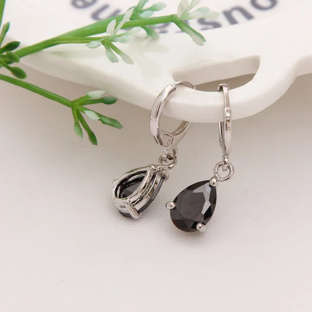 CZ Stone Pierced Dangle Earrings Women