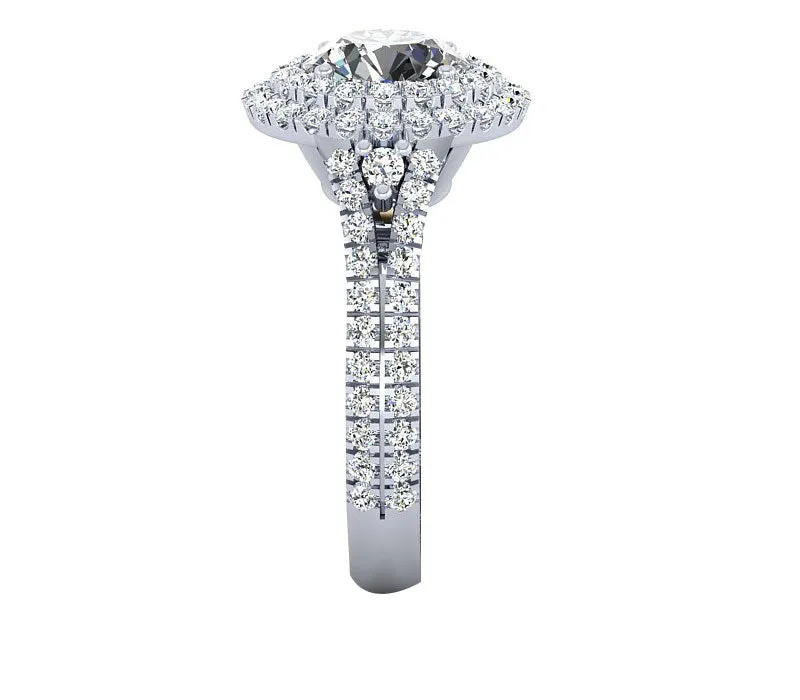 DOUBLE HALO DIAMOND ENGAGEMENT RING