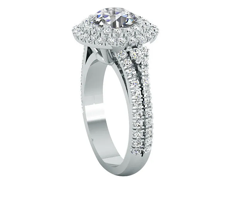 DOUBLE HALO DIAMOND ENGAGEMENT RING