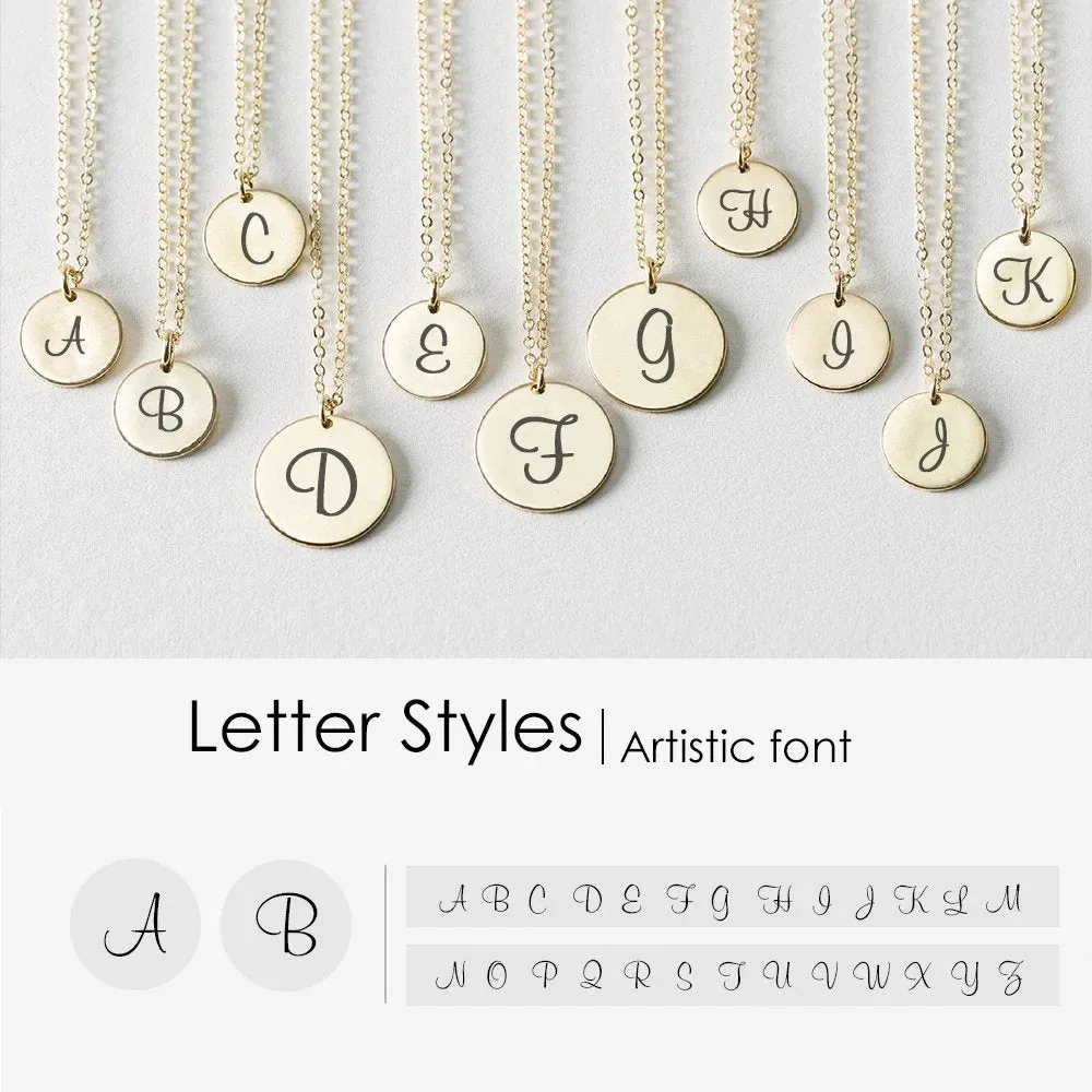 ELEGANT INITIAL LETTER COIN NECKLACE