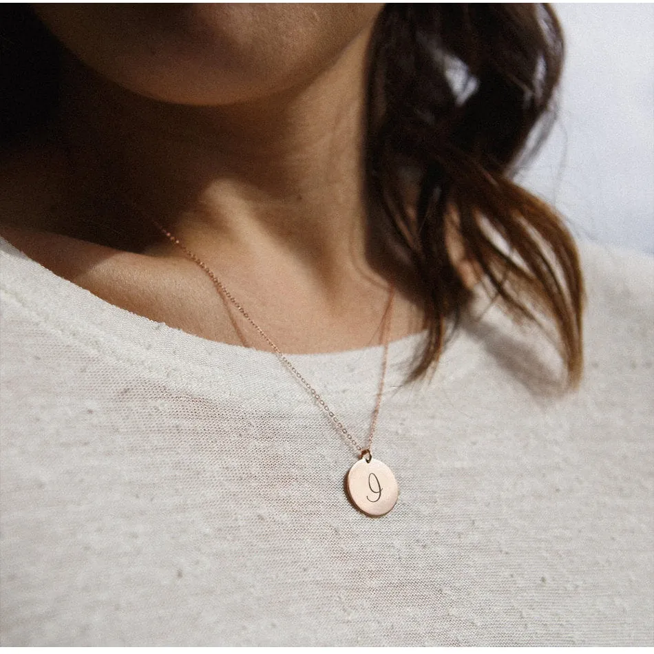 ELEGANT INITIAL LETTER COIN NECKLACE