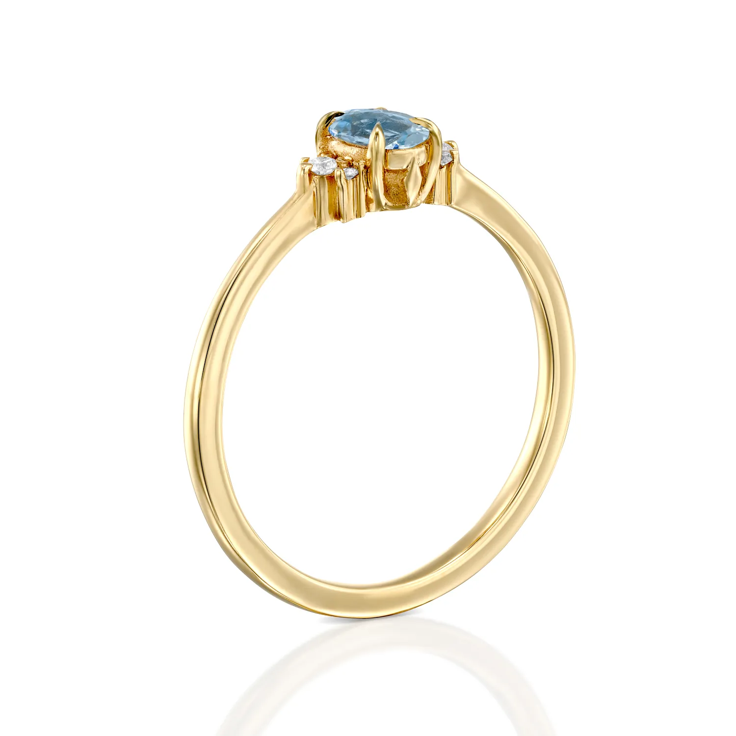 Ella Ring with Aquamarine and Diamonds