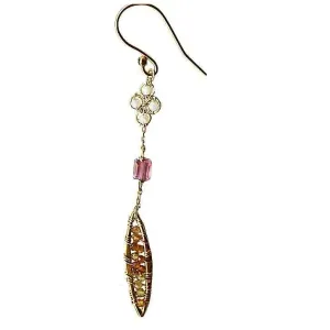 Feathers Earrings 4835 with Australian Opal and Multi Colored Tourmaline by Michelle Pressler Jewelry