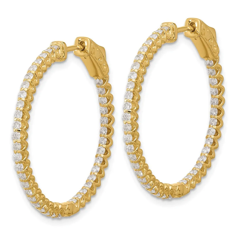 Gold 1.56ct 78-1.7mm In/Out Hoop with Safety Clasp Diamond Earrings - Model XE3241AA