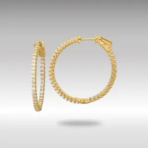 Gold 1.56ct 78-1.7mm In/Out Hoop with Safety Clasp Diamond Earrings - Model XE3241AA