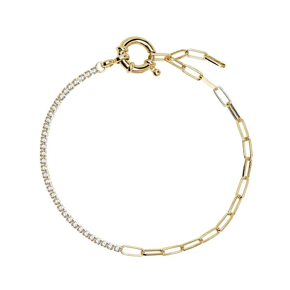 Gold Eternity Paperclip Bracelet