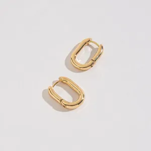 Gold Link Medium Hoop Earrings