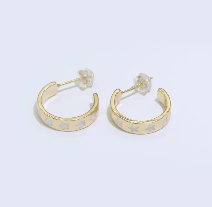 Gold Plated Star Hoops