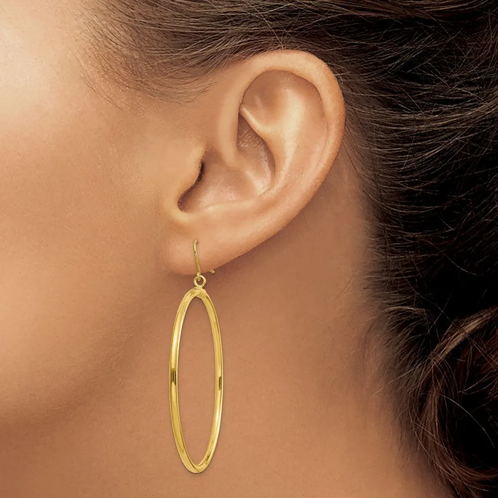 Gold Tube Hoop Dangle Earrings - Model TE509