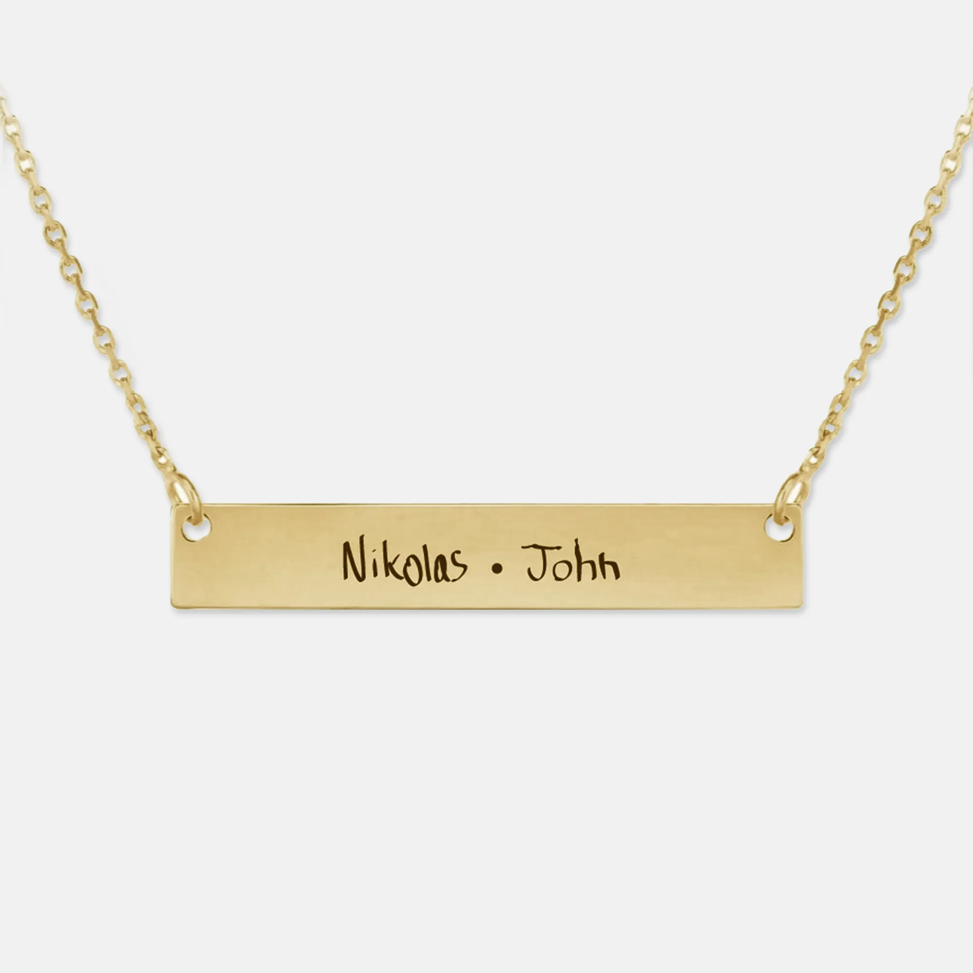 Handwriting Bar Necklace