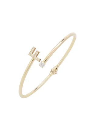 Initial Bangle Gold F