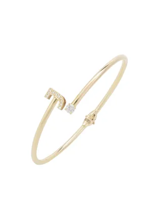 Initial Bangle Gold J