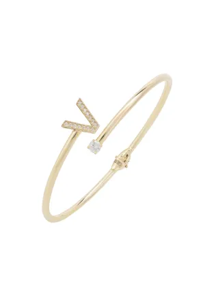 Initial Bangle Gold V