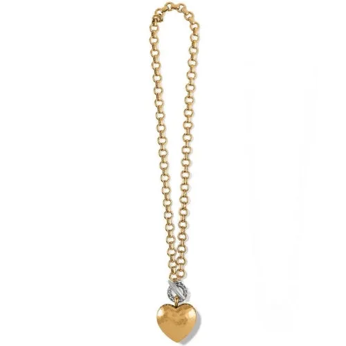 Inner Circle Heart 2 Tone Toggle Necklace