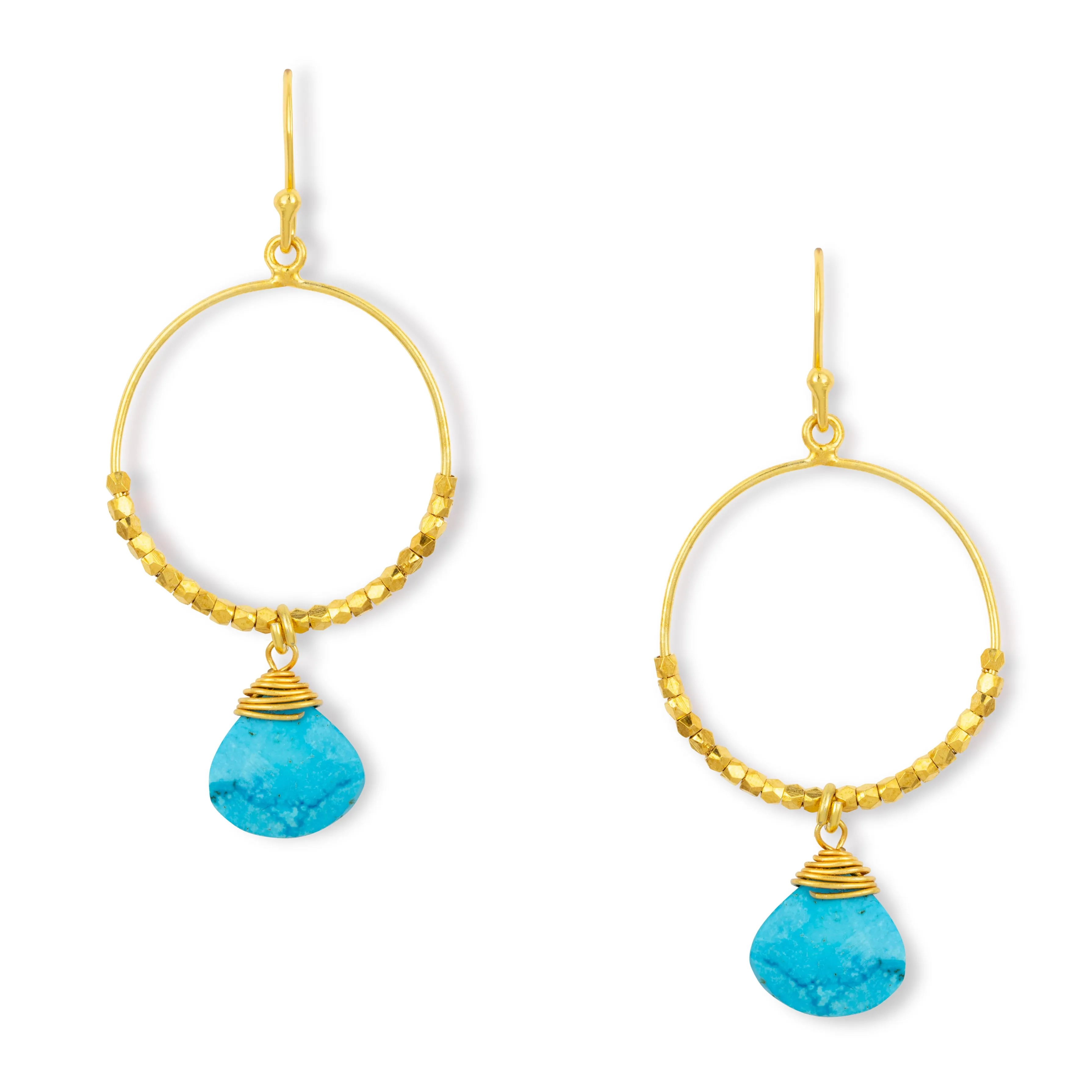 Marie Hoop Earrings Turquoise