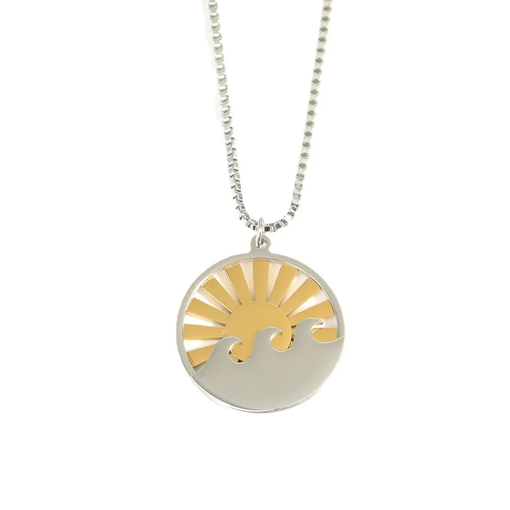 Minimalist Sun Geometric Stainless Steel Electroplating Necklaces