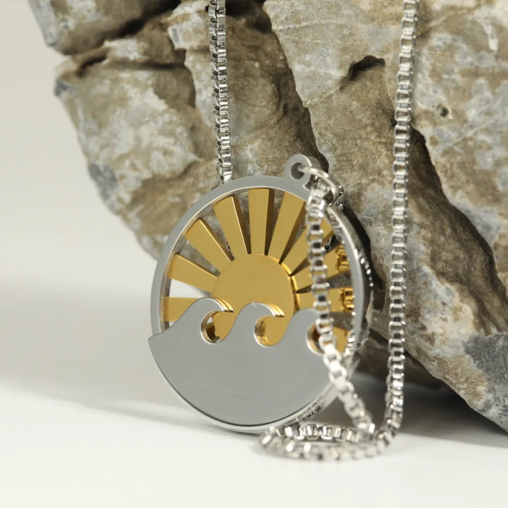 Minimalist Sun Geometric Stainless Steel Electroplating Necklaces