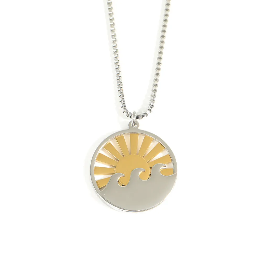 Minimalist Sun Geometric Stainless Steel Electroplating Necklaces