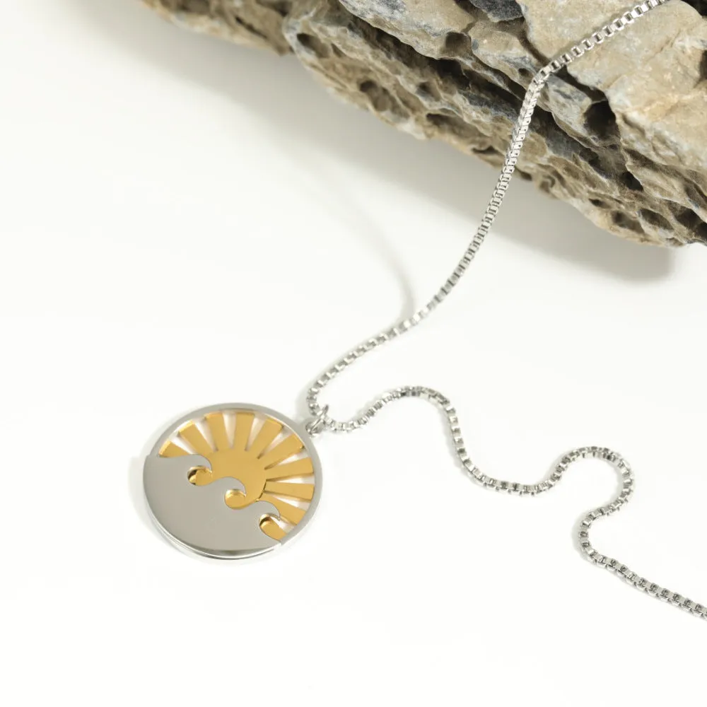 Minimalist Sun Geometric Stainless Steel Electroplating Necklaces