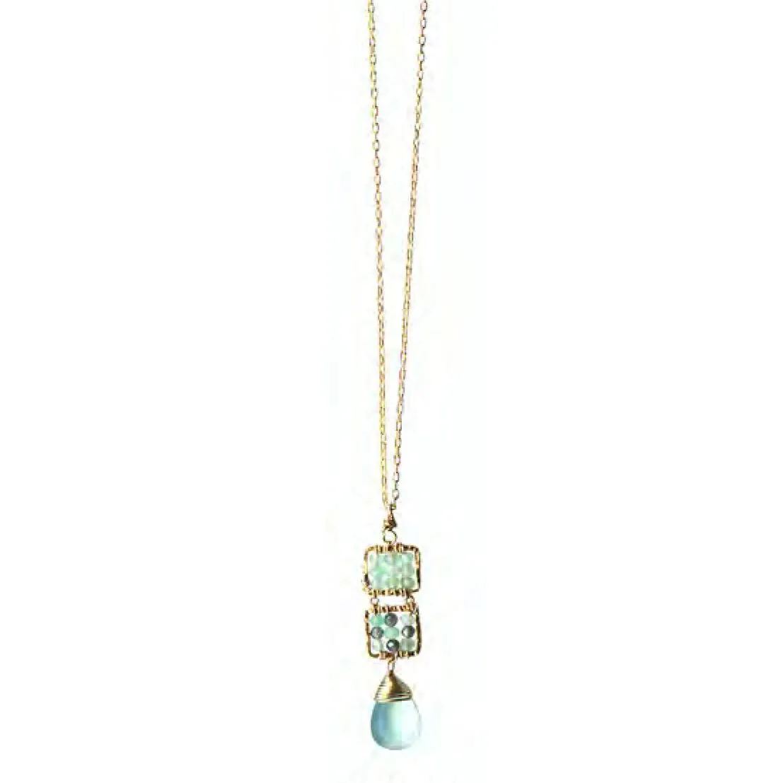 Necklace 4244C B with Australian Sapphire and Opal by Michelle Pressler Jewelry